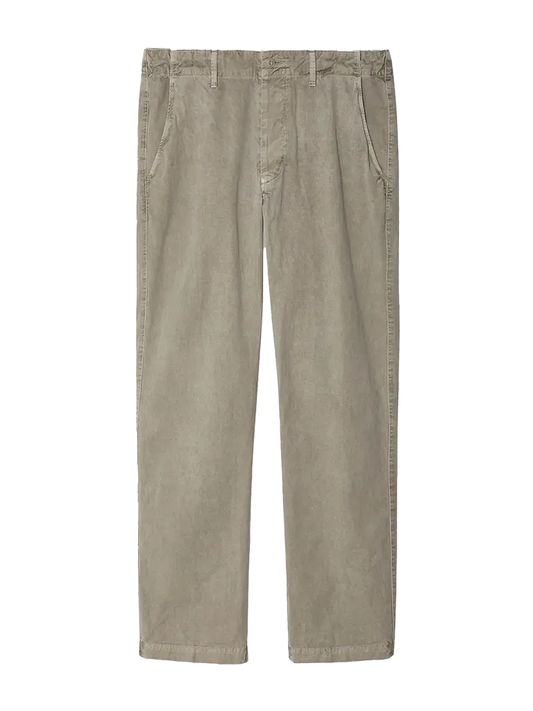 Distressed Button Fly Chino- Khaki Save Khaki United