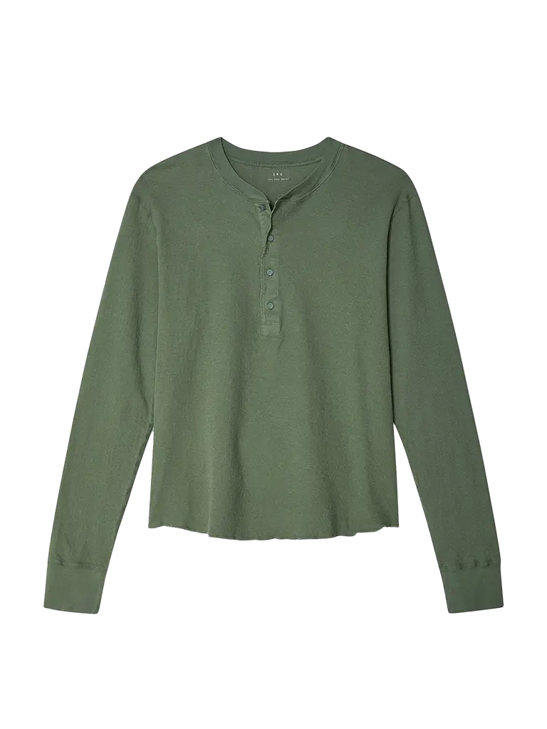 Pointelle Henley- Surplus Save Khaki United