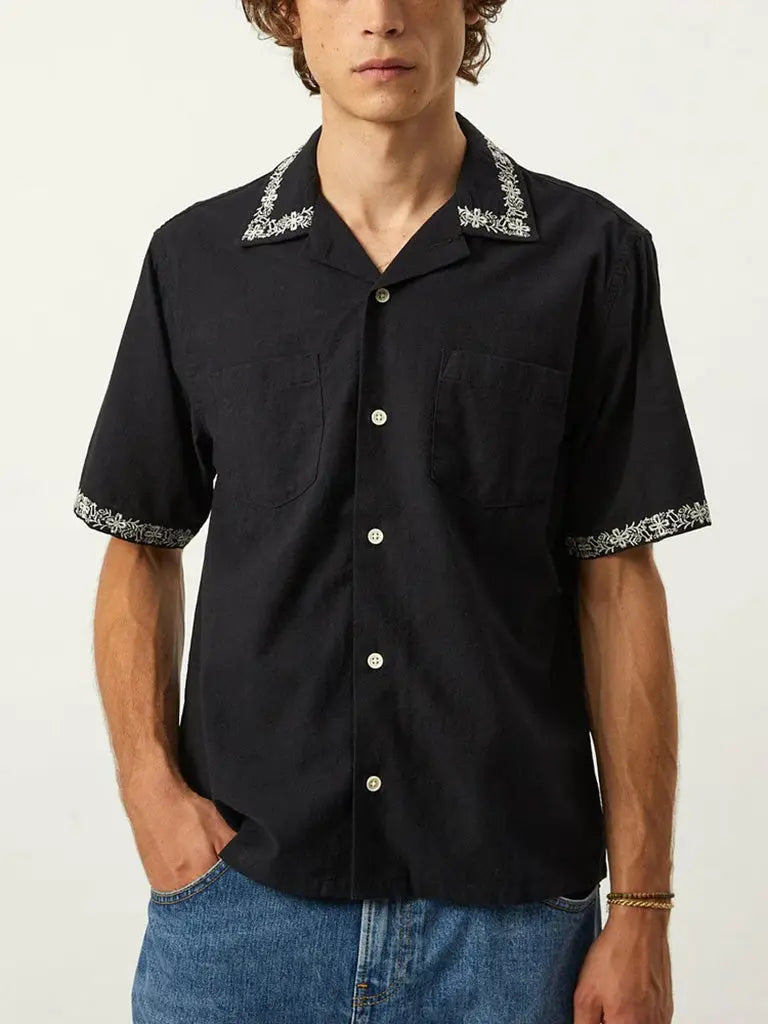 Harmony Embroidered Shirt- Black Corridor Shirts