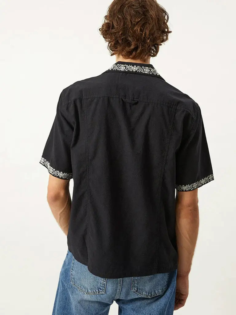 Harmony Embroidered Shirt- Black Corridor Shirts