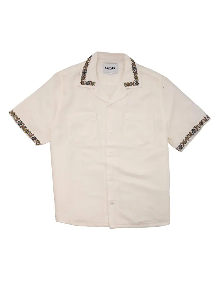 Harmony Embroidered Shirt- White Corridor Shirts