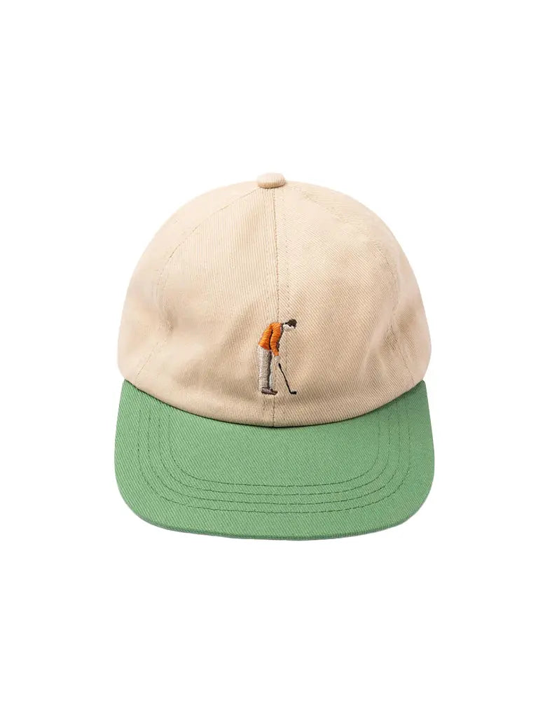 Leuchars Cap- Stone/Green Golf Embroidery Kestin Hats