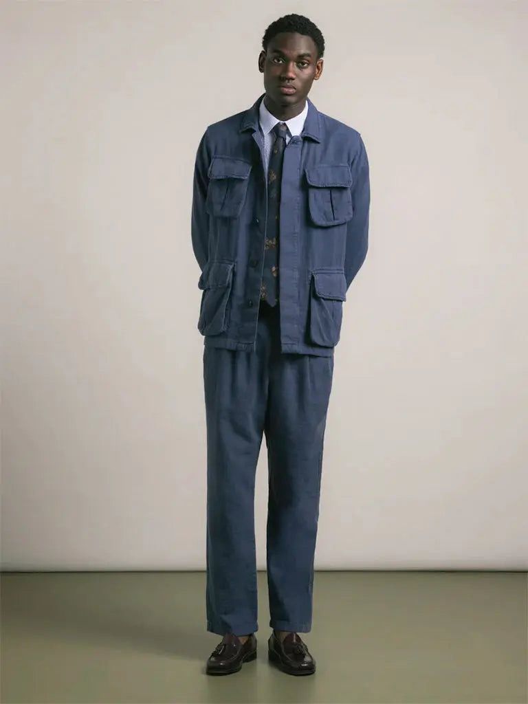 Doune Pant- Navy Slub Cotton Kestin Pants