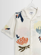 Didcot- Ecru Flower Embroidered Wax London Shirts