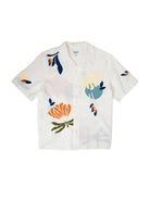 Didcot- Ecru Flower Embroidered Wax London Shirts