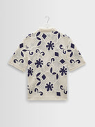 Porto- Ecru/Navy Doodle Crochet Knit Wax London Shirts