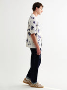 Porto- Ecru/Navy Doodle Crochet Knit Wax London Shirts