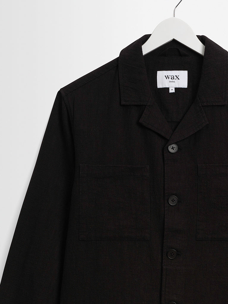 Aldred Overshirt- Black Wax London Jackets