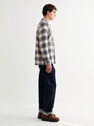 Whiting Overshirt- Ecru/Green Hutton Check Wax London Jackets