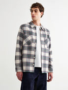 Whiting Overshirt- Ecru/Green Hutton Check Wax London Jackets