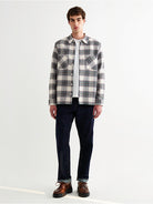 Whiting Overshirt- Ecru/Green Hutton Check Wax London Jackets