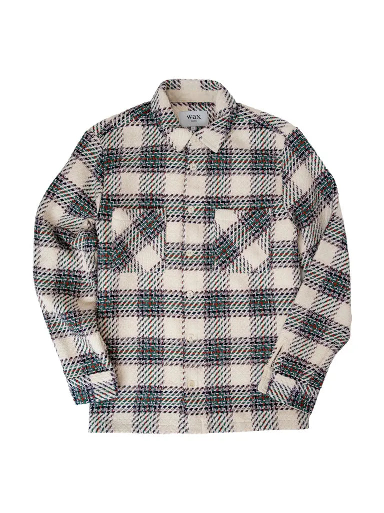 Wax London | Whiting Overshirt- Ecru/Green Hutton Check – Eames NW