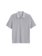 Eastwood Polo- Heather Grey Cotton Linen Polo Alex Mill Shirts