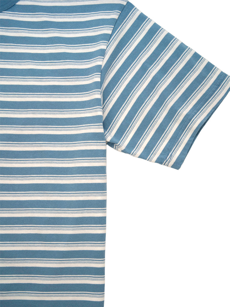 MIJ Stripe Tee- Denim Velva Sheen Tee Shirts