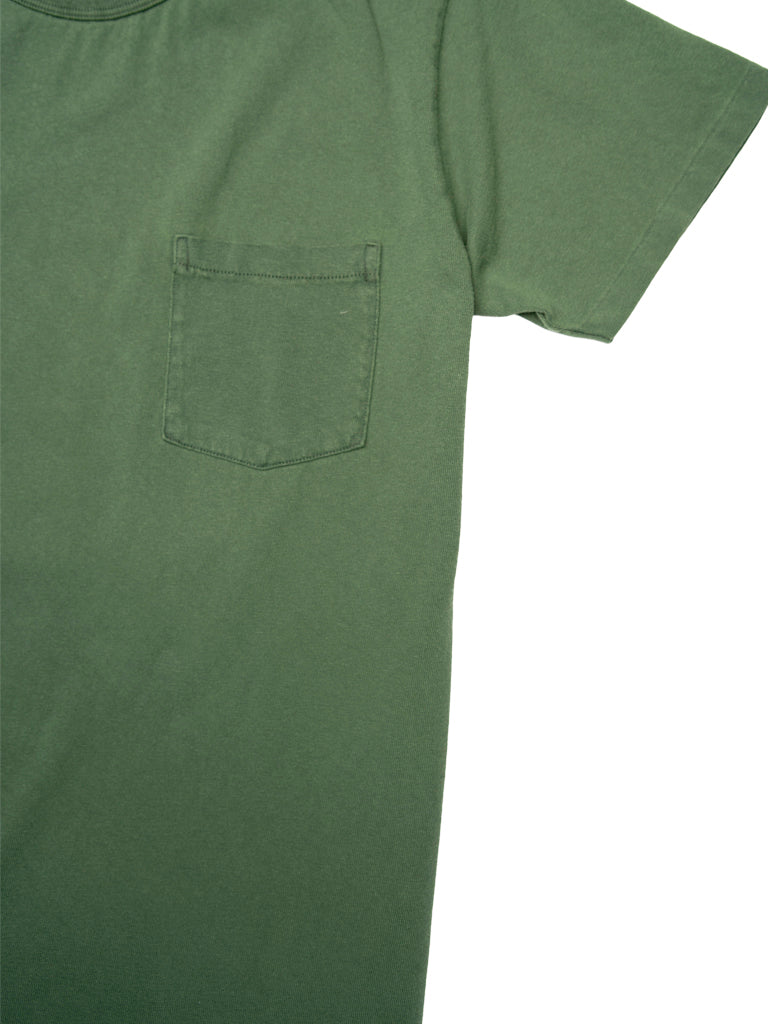 Pigment Dyed Crew Pocket Tee- Fatigue Green Velva Sheen Tee Shirts