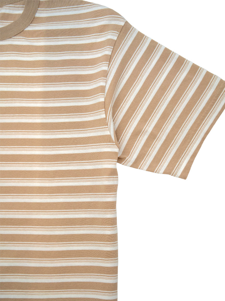 MIJ Stripe Tee- Coyote Velva Sheen Tee Shirts