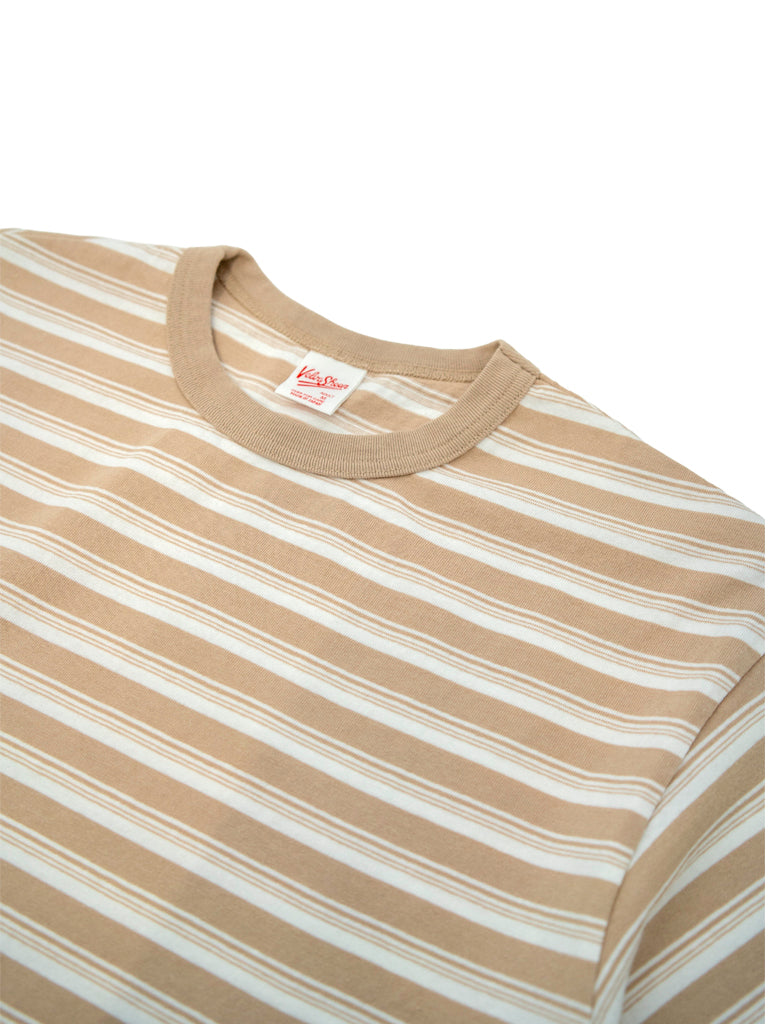 MIJ Stripe Tee- Coyote Velva Sheen Tee Shirts