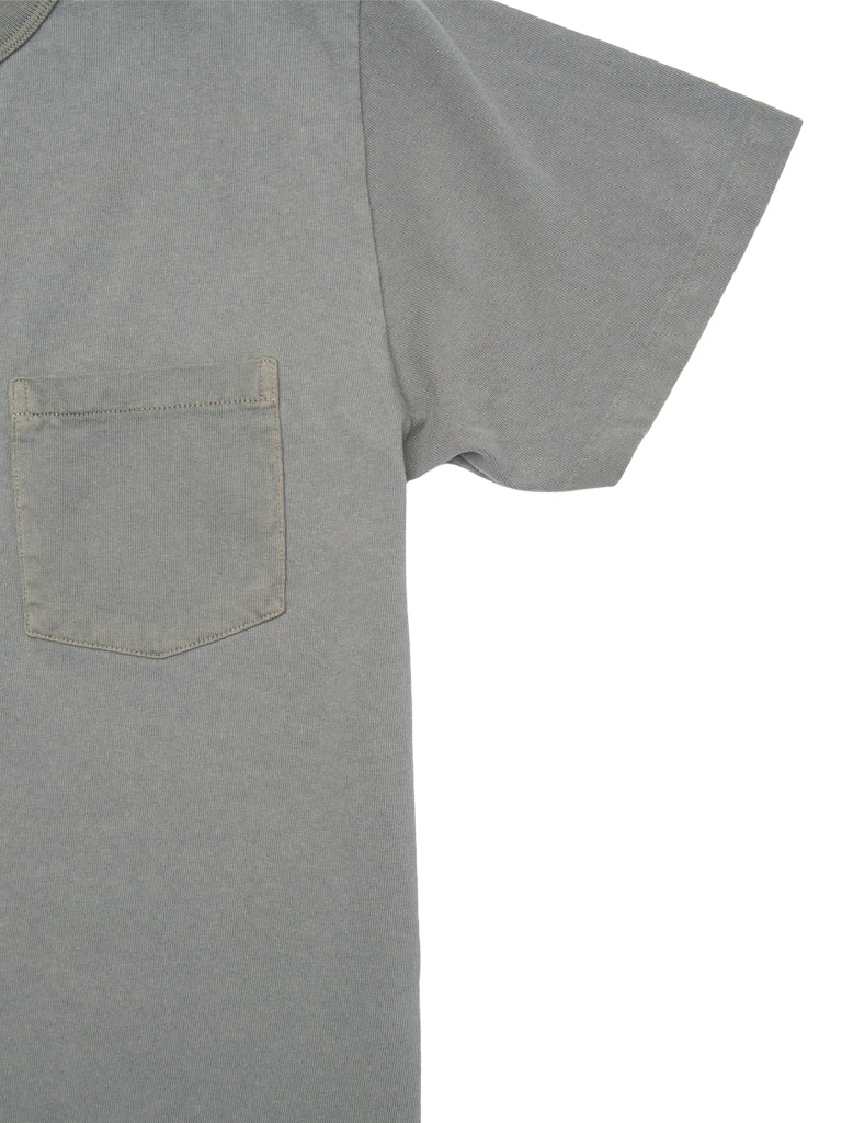 Pigment Dyed Crew Pocket Tee- Gunmetal Velva Sheen Tee Shirts
