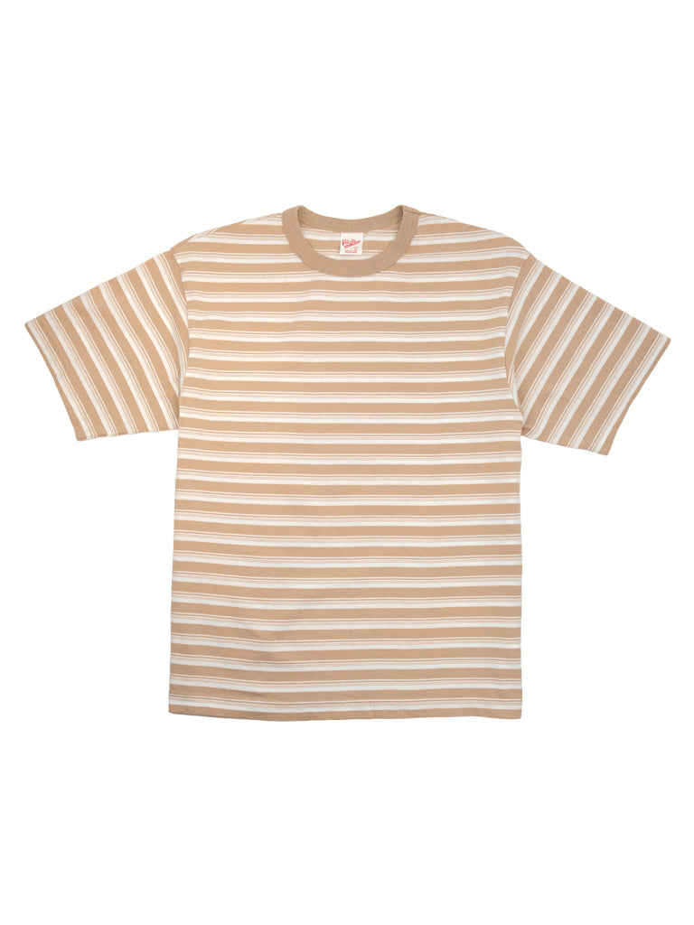 MIJ Stripe Tee- Coyote Velva Sheen Tee Shirts