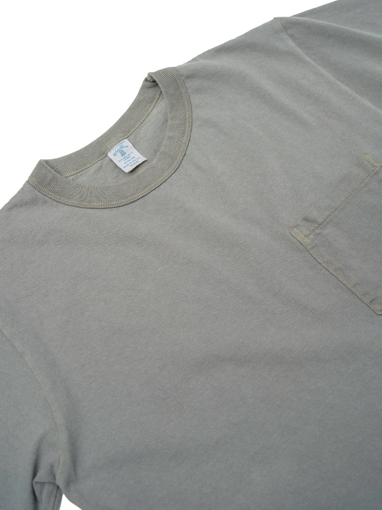 Pigment Dyed Crew Pocket Tee- Gunmetal Velva Sheen Tee Shirts