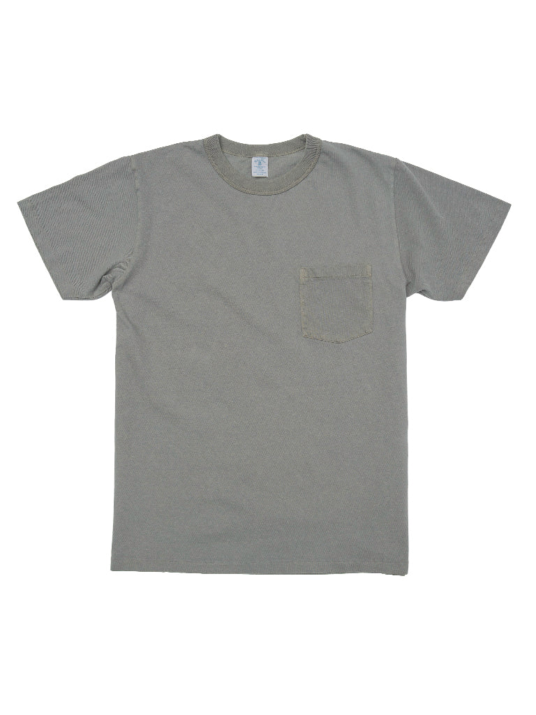 Pigment Dyed Crew Pocket Tee- Gunmetal Velva Sheen Tee Shirts