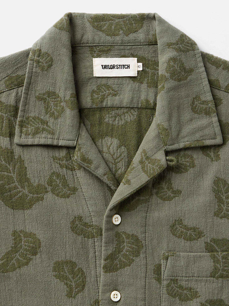 Hawthorne Shirt- Burnt Olive Floral Jacquard Taylor Stitch Shirts