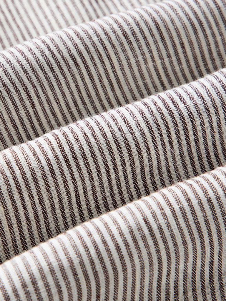 Jack Shirt- Burgundy University Stripe Linen Taylor Stitch Shirts