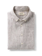 Jack Shirt- Burgundy University Stripe Linen Taylor Stitch Shirts