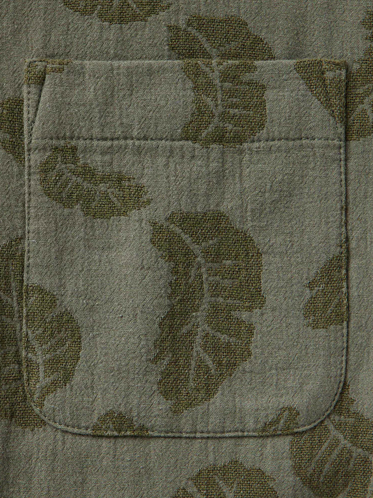 Hawthorne Shirt- Burnt Olive Floral Jacquard Taylor Stitch Shirts