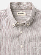 Jack Shirt- Burgundy University Stripe Linen Taylor Stitch Shirts