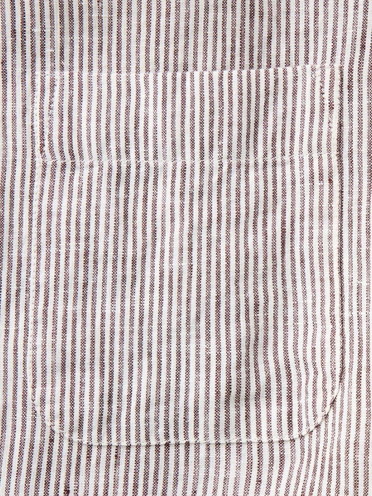 Jack Shirt- Burgundy University Stripe Linen Taylor Stitch Shirts
