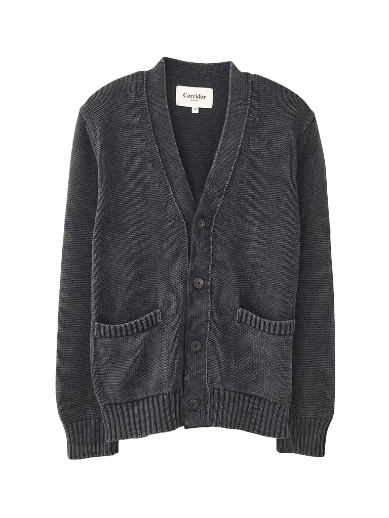 Corridor | Acid Wash Cardigan- Black – Eames NW