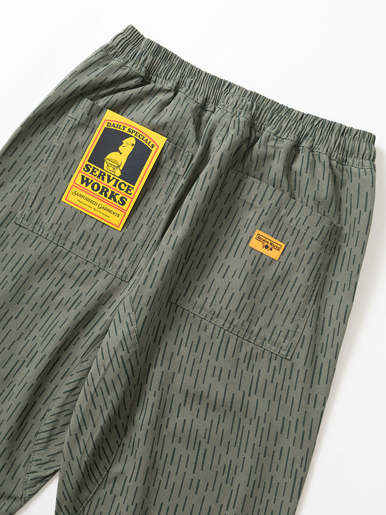 Chef Pants- Green Raindrop Camo Service Works Pants
