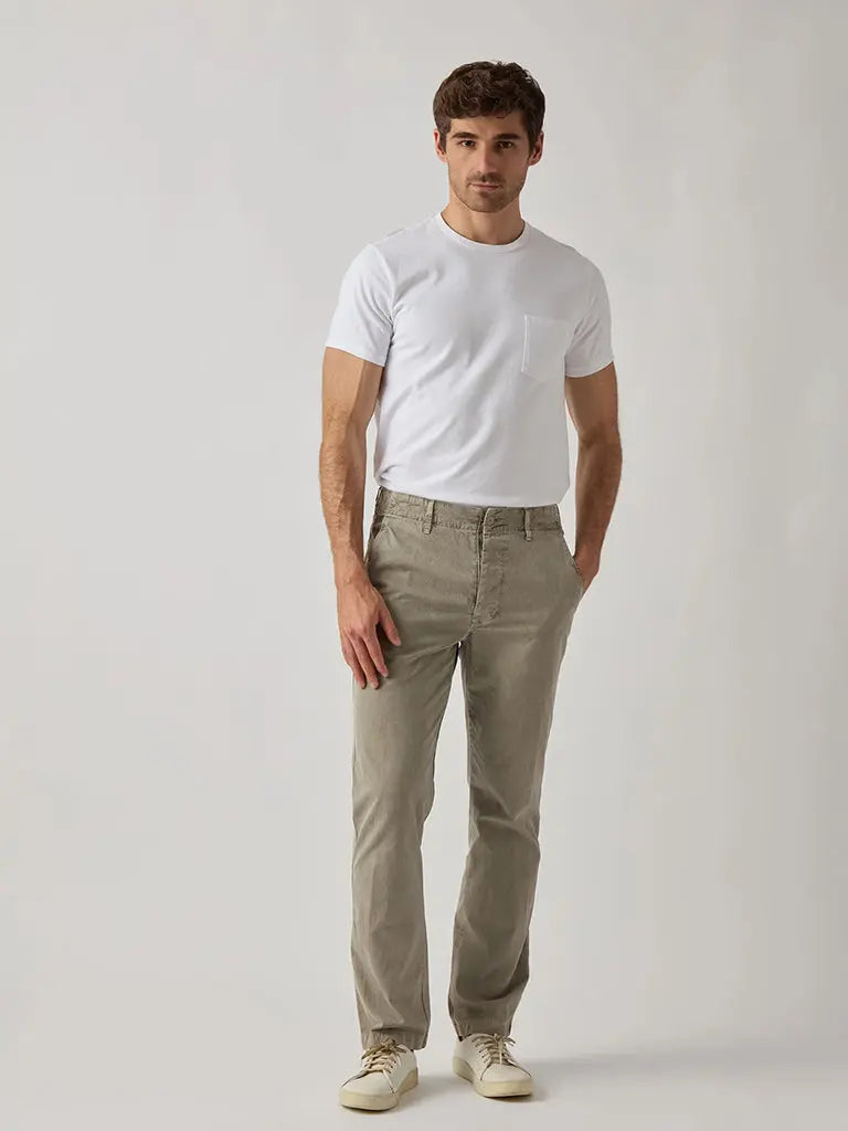 Distressed Button Fly Chino- Khaki Save Khaki United