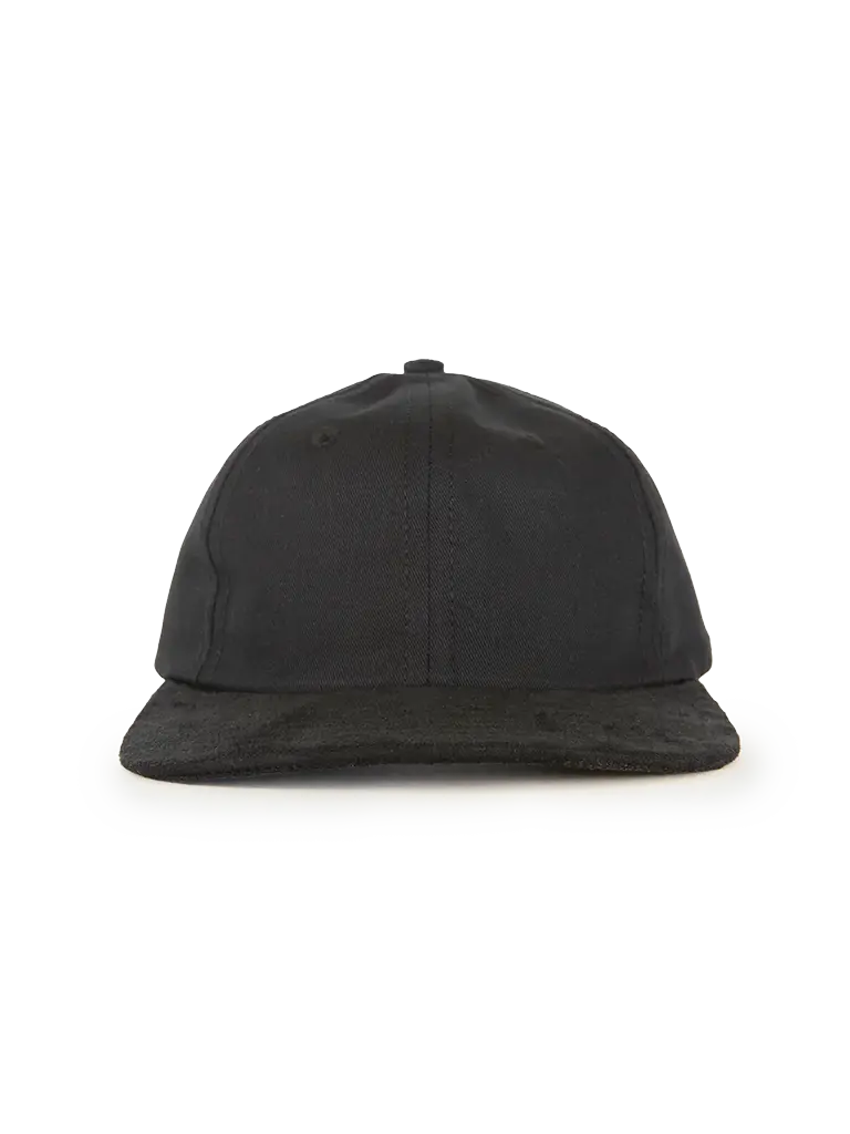 Cotton Twill Moleskin 6 Panel Hat- Black Lite Year