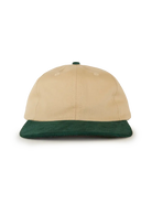 Cotton Twill Moleskin 6 Panel Hat- Natural w/ Green Lite Year