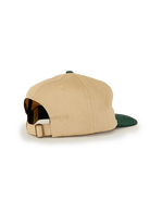 Cotton Twill Moleskin 6 Panel Hat- Natural w/ Green Lite Year