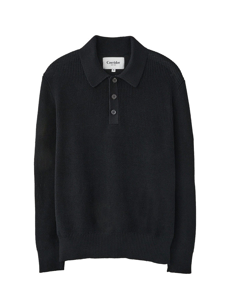 Corridor | Slouchy Polo- Black – Eames NW