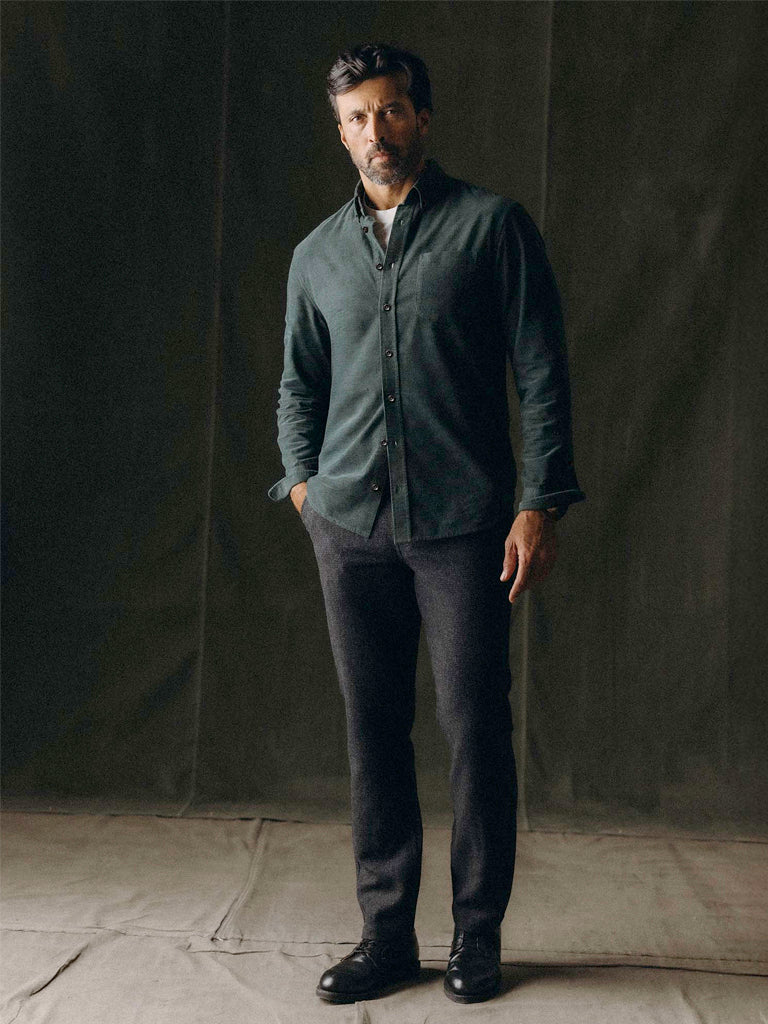 Jack Shirt- Heather Pine Pincord Taylor Stitch Shirts