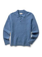 Newton Sweater Polo- Clear Heather Blue Taylor Stitch Sweaters