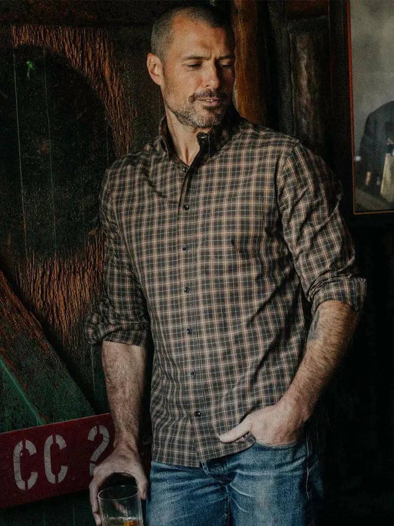 Jack Shirt- Mulch Plaid Taylor Stitch