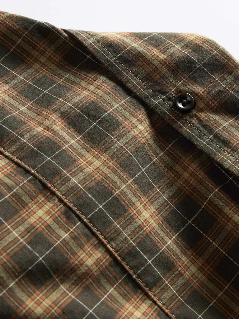 Jack Shirt- Mulch Plaid Taylor Stitch