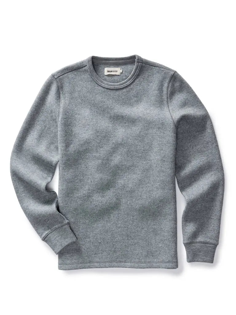 Evans Crew- Dark Ash Birdseye Wool Taylor Stitch