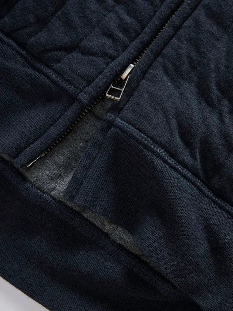 Après Zip Hoodie- Heather Midnight Quilted Jersey Taylor Stitch