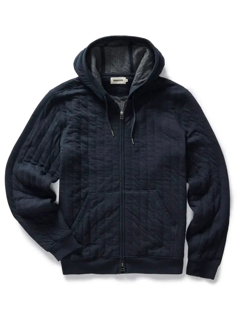 Après Zip Hoodie- Heather Midnight Quilted Jersey Taylor Stitch