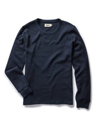 Organic Cotton Waffle Crew- Dark Navy - Eames NW