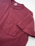 Pigment Dyed Crew Pocket Tee- Burgandy Velva Sheen Tee Shirts