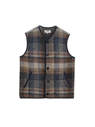 Gower Gilet- Oatmeal And Multicolour Check Wool Wax London Jackets