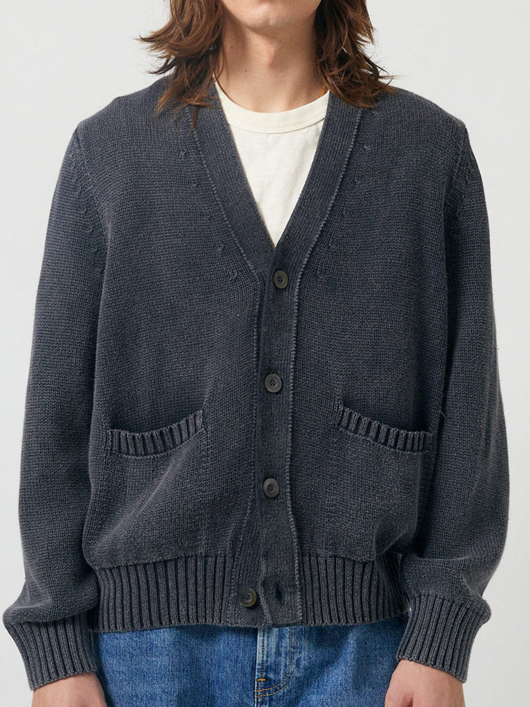 Acid Wash Cardigan- Black Corridor Sweaters