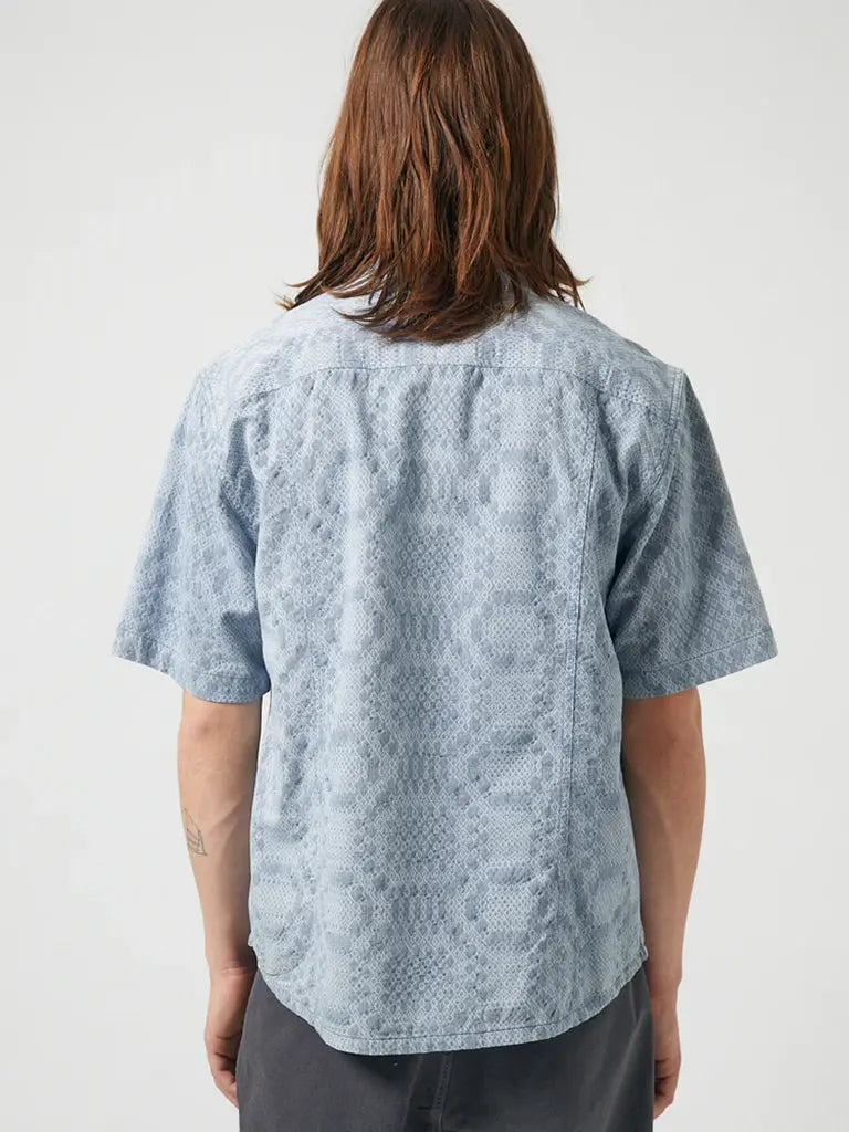 Diamond Jacquard SS Camp- Blue Corridor